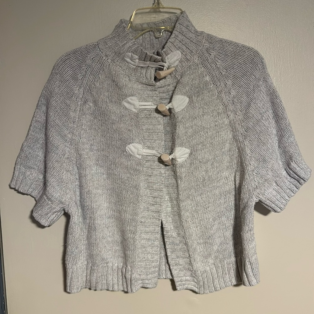 Old Navy Short Sleeve Toggle Button Cardigan, Size: XS, Color: Oatmeal
